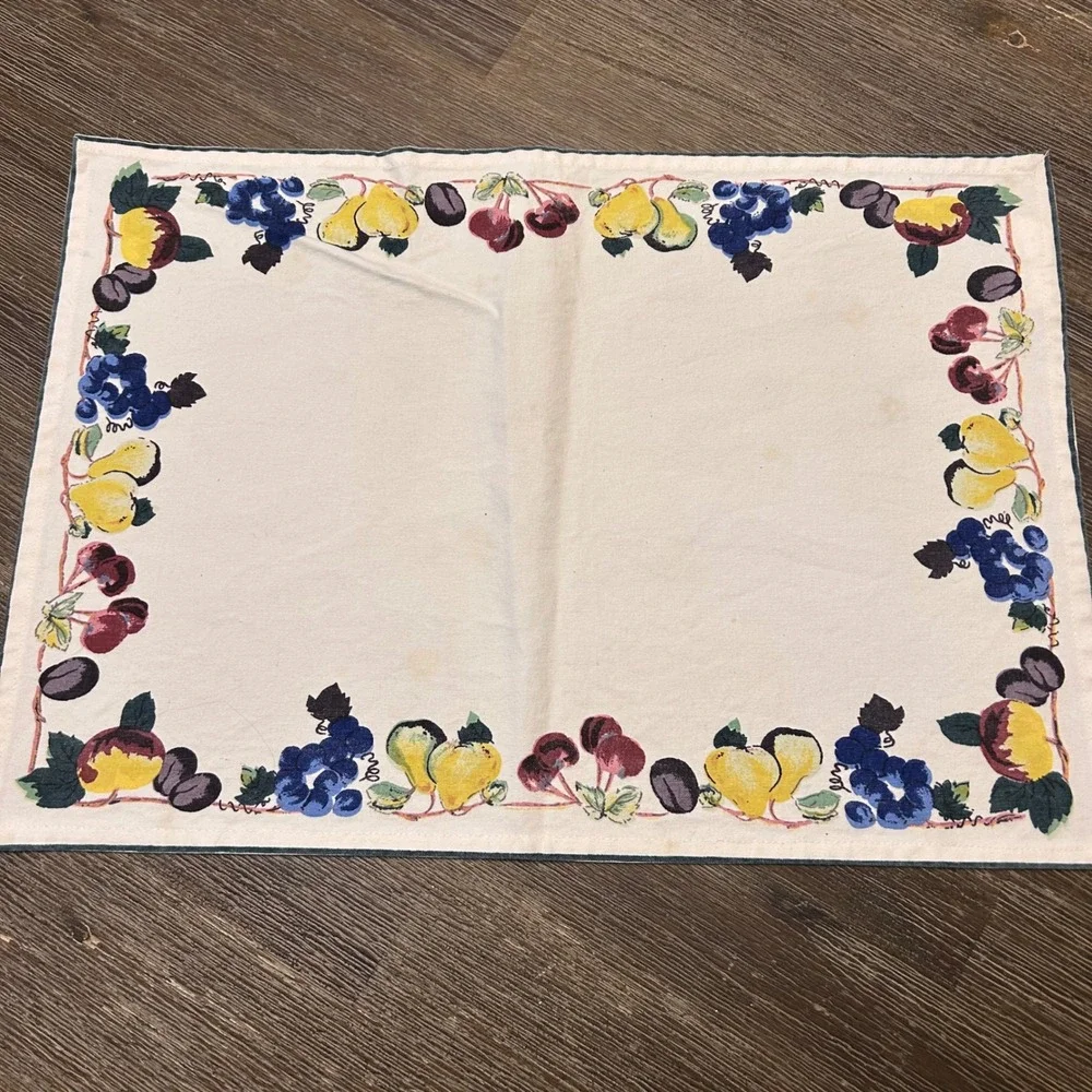 Villeroy & Boch Fruit Pattern Placemats White Blue Yellow Red Garden Granny Core